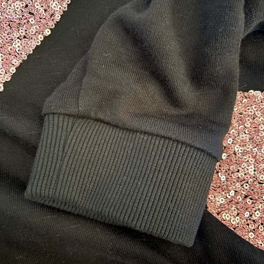 NEW INC Plus Size Sequin-Heart Black Sweatshirt 0X - Picture 9 of 12